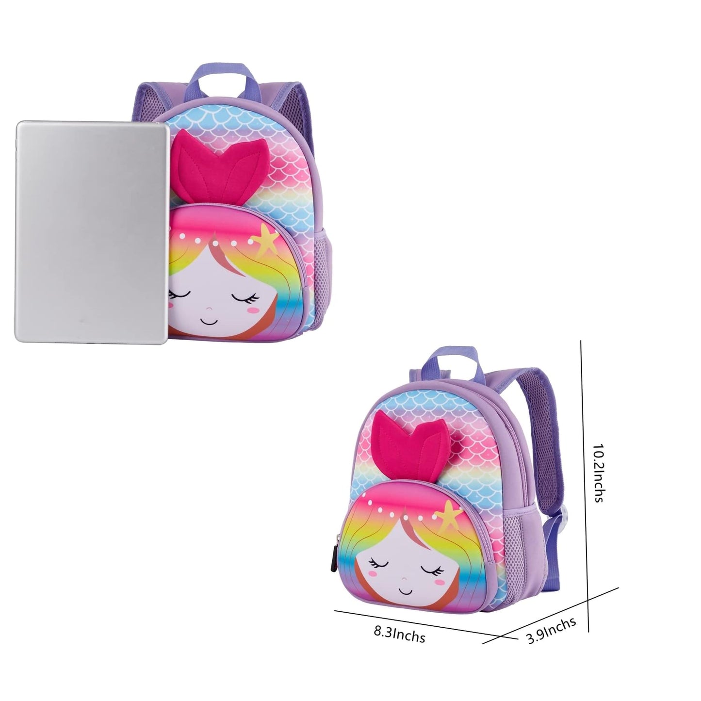Playbee 3D Magical Unicorn & Mermaid Kids School Bag | Lightweight Toddler Backpack