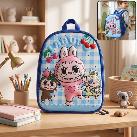 Playbee Cute cartoon printed kids school backpack (1 pc, 12 inch)