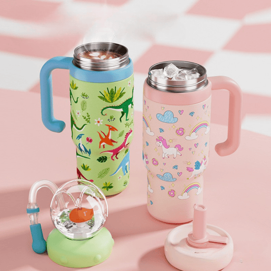 Playful Spray Water Bottle with Dual Lids