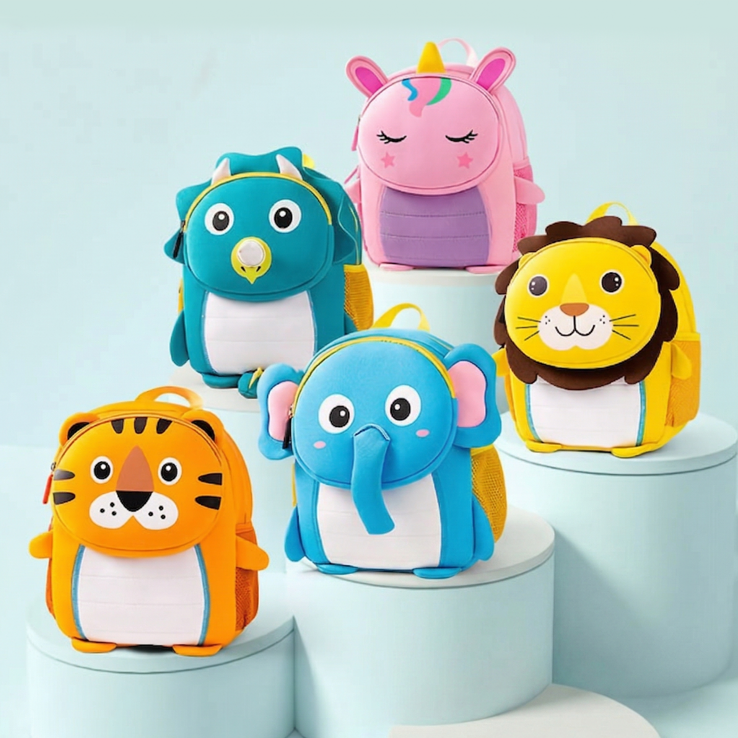Playbee Cute 3D Zoo Animal Kids School Bag | Toddler Bag
