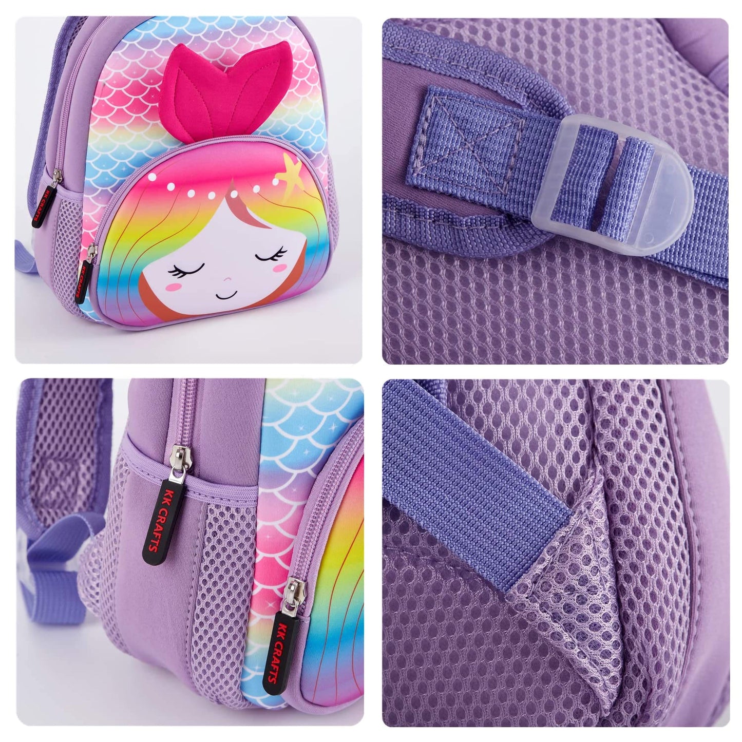 Playbee 3D Magical Unicorn & Mermaid Kids School Bag | Lightweight Toddler Backpack