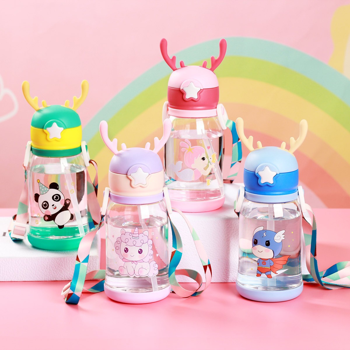 Cartoon Printed Sipper Water Bottle – 600ml