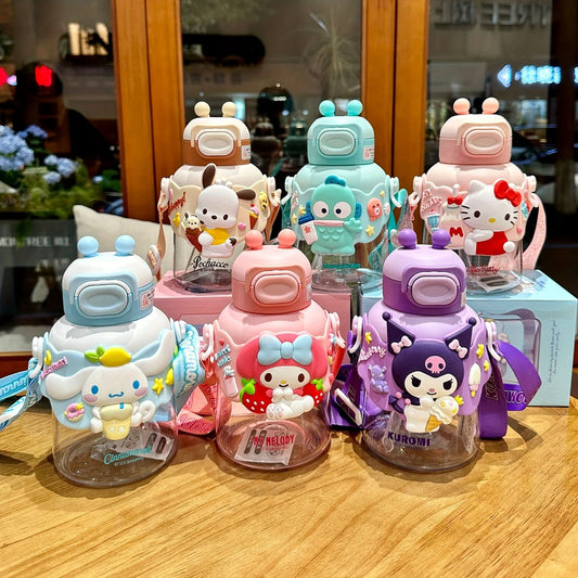Playbee Sanrio Cartoon Character Water Bottle with Straw