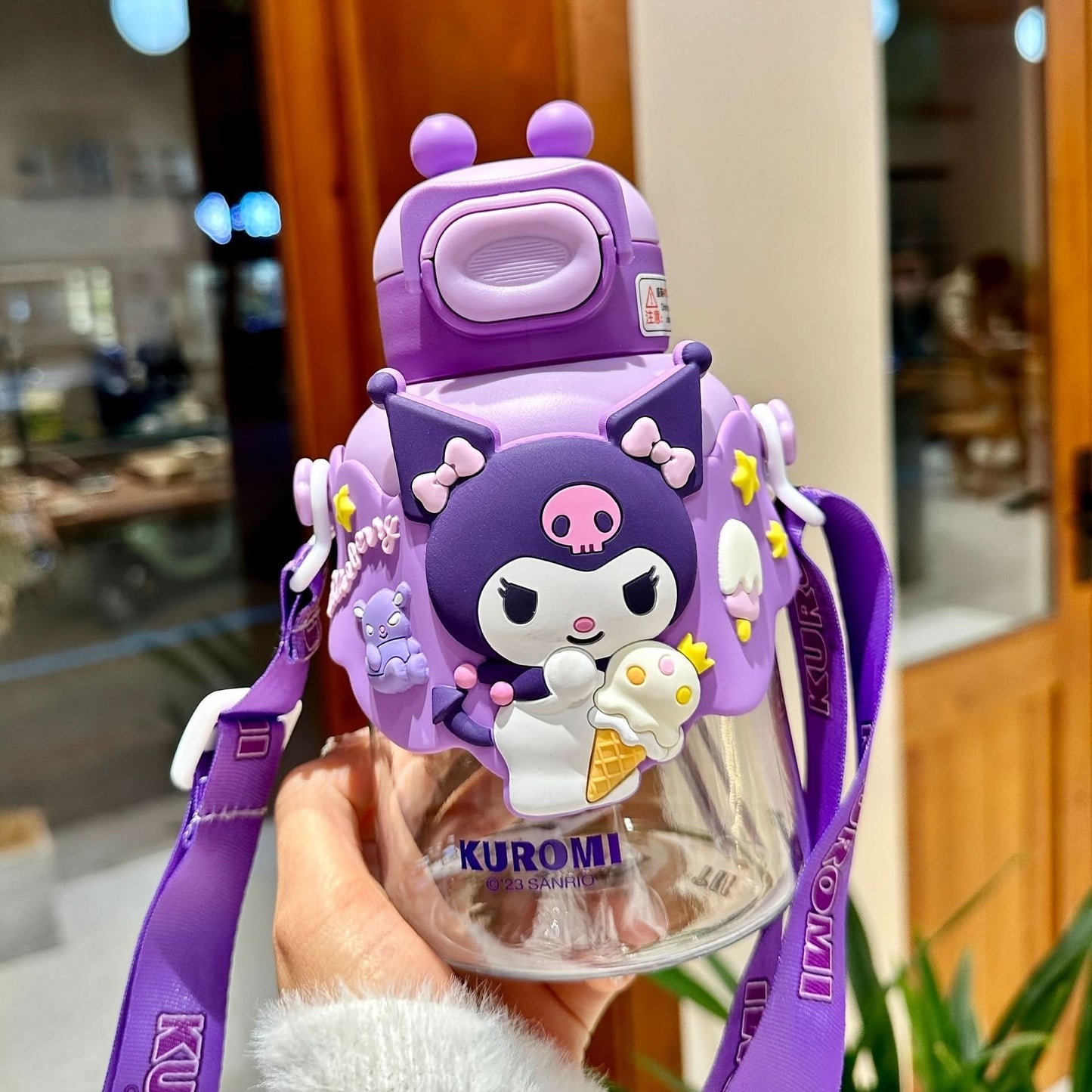 Playbee Sanrio Cartoon Character Water Bottle with Straw