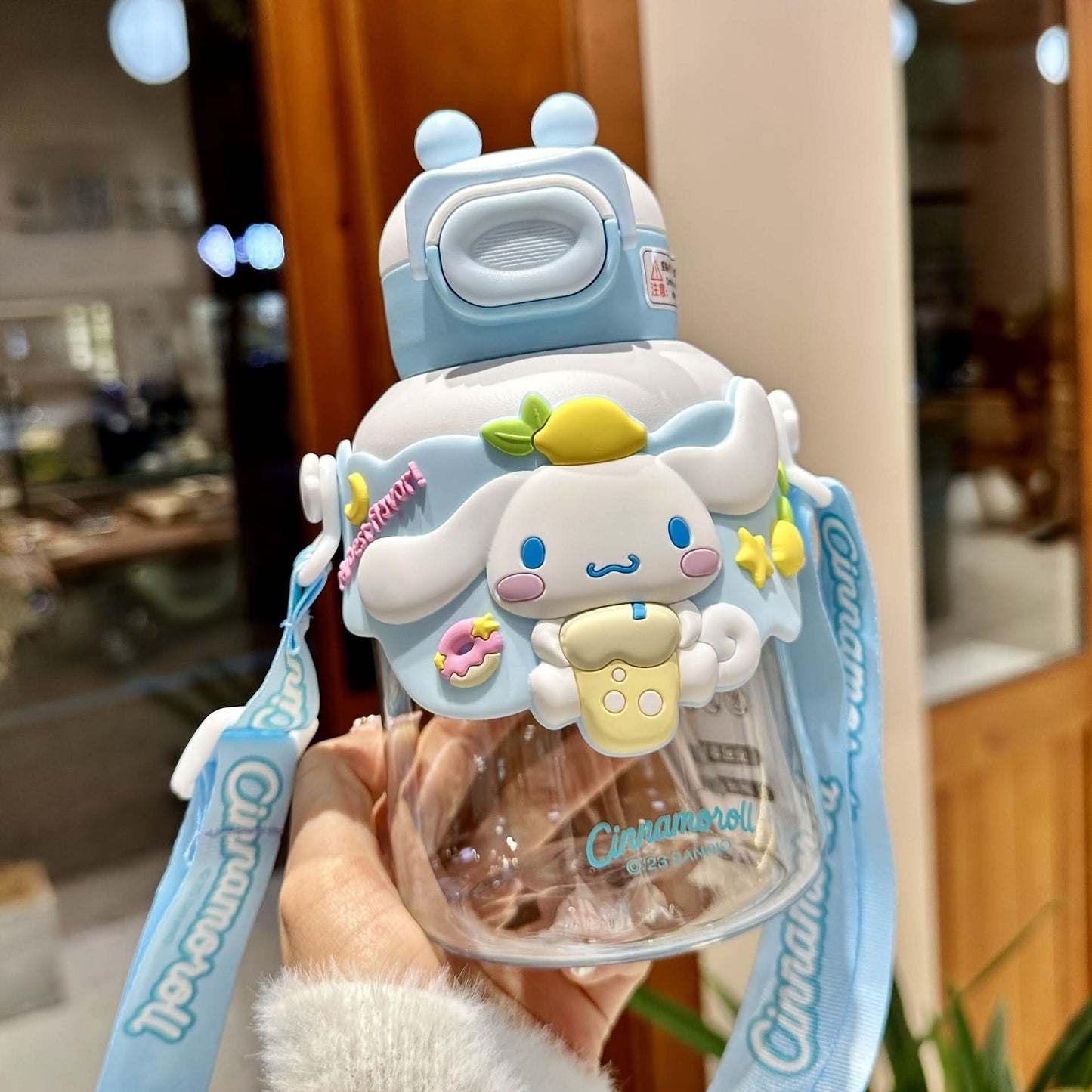 Playbee Sanrio Cartoon Character Water Bottle with Straw