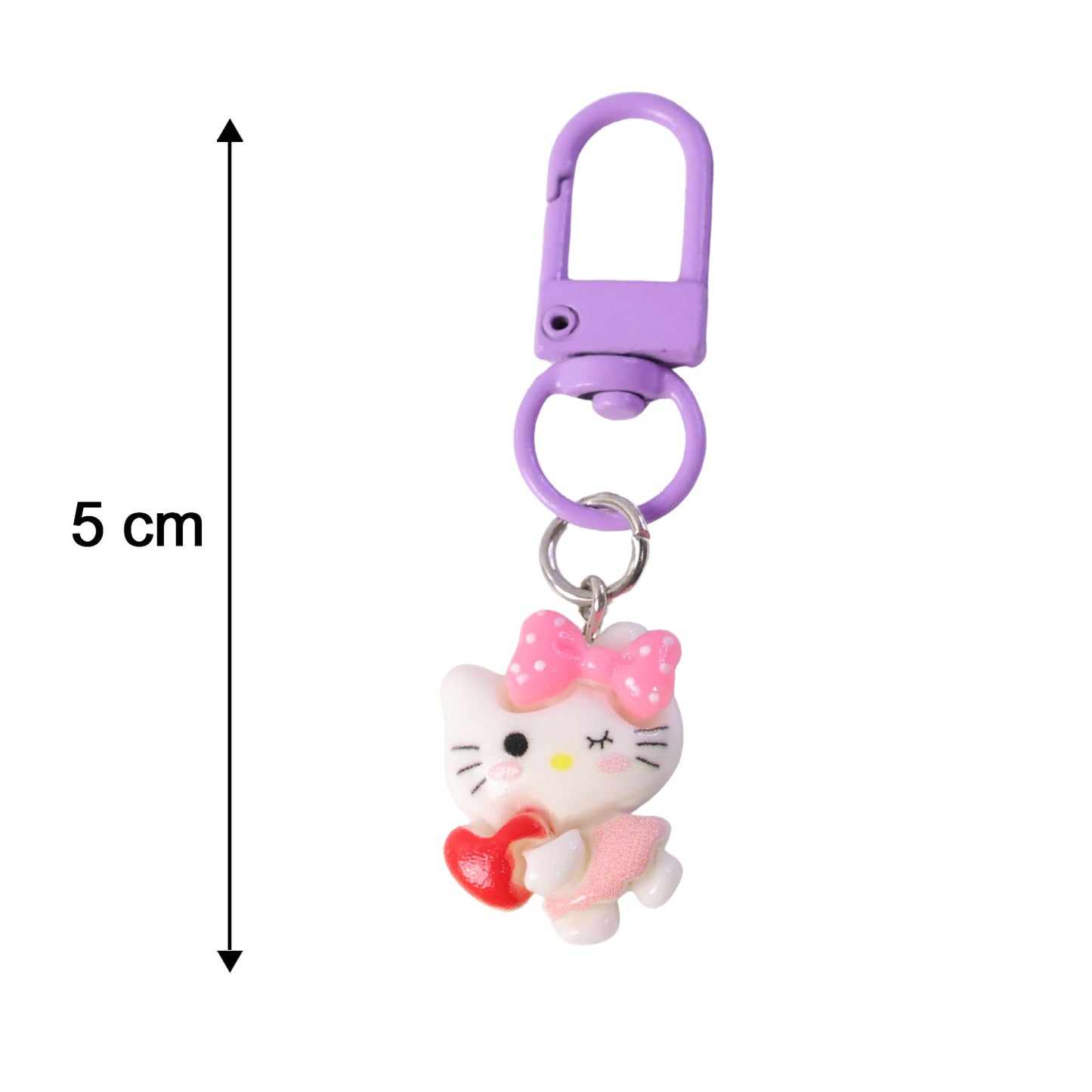 Cartoon keychain with heart and bow (1 pc)